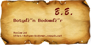 Botyán Bodomér névjegykártya